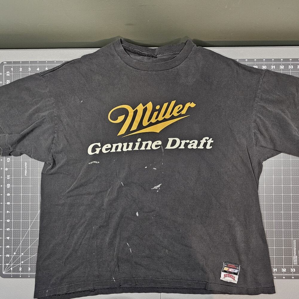 Vintage Rusty Wallace Tshirt XXL Nutmeg Nascar 90s Racing Single Stitch Miller